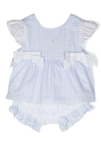 Patachou gingham-check print set - Blue