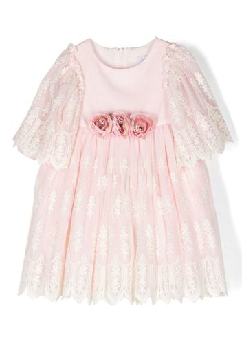 Patachou lace short-sleeve dress - Pink