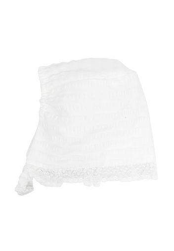 Patachou embroidered head bonnet - White