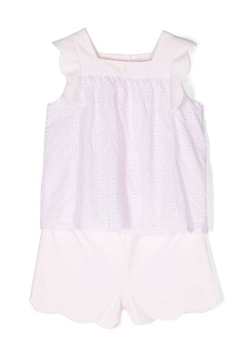 Patachou borderie anglaise short set - Pink