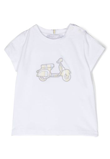 Patachou motorcycle-patch T-shirt - White