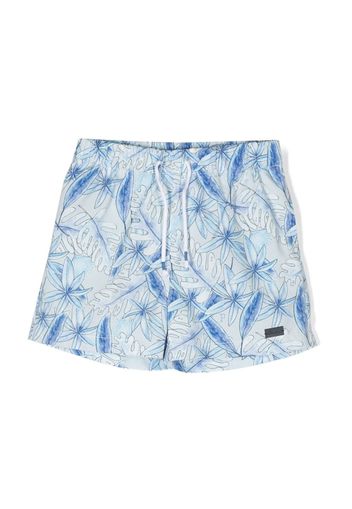 Patachou jungle-print swim shorts - Blue