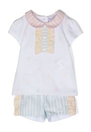 Patachou ruffle-trim detail set - White