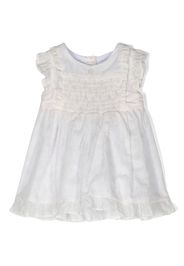 Patachou floral-print smocked dress - White