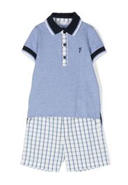 Patachou polo-collar short set - Blue