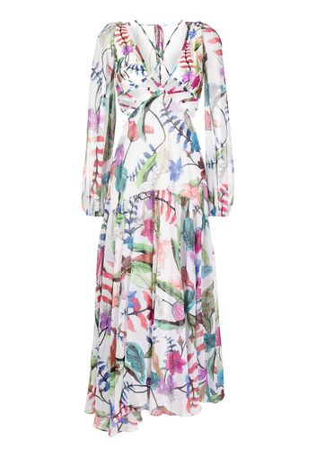 PatBO Zamia floral-print beach dress - White