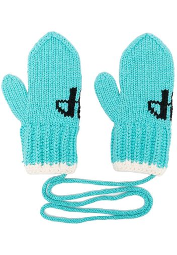 Patou knitted logo mittens - Blue