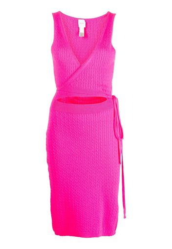 Patou knitted wrap dress - Pink