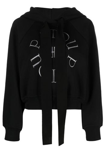 Patou logo-embroidered cotton hoodie - Black