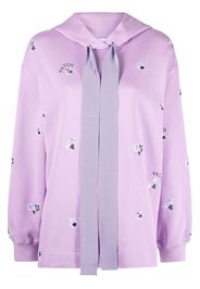 Patou floral-embroidered drawstring hoodie - Pink