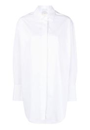 Patou logo-print cotton shirtdress - White