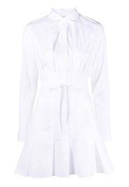 Patou pleat-detail mini shirtdress - White