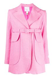 Patou logo-patch tailored belted jacket - Pink