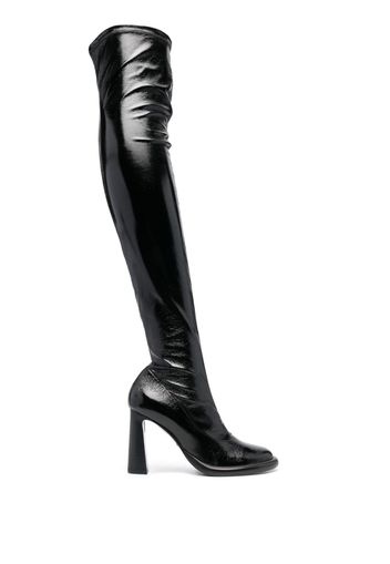 Patrizia Pepe 95mm thigh-high leather boots - Black