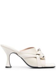 Patrizia Pepe Sabot 100mm square mules - White