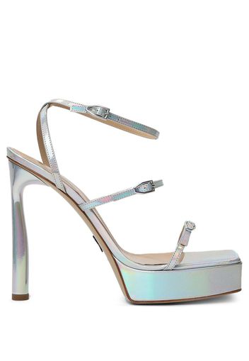 Paul Andrew Slinky 125mm iridescent platform sandals - Silver