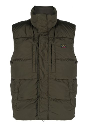 Paul & Shark logo-patch padded gilet - Green