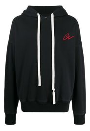 slouchy logo embroidered hoodie