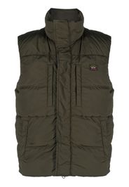 Paul & Shark logo-patch padded gilet - Green