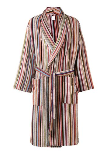 striped bathrobe