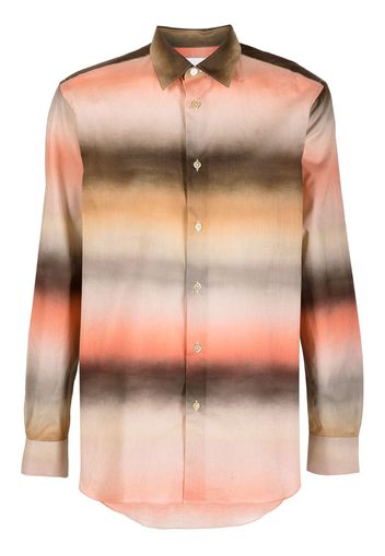 Paul Smith ombré-effect stripe-pattern shirt - Brown