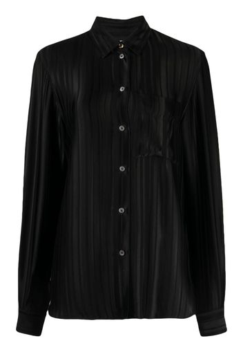 Paul Smith stripe-pattern long-sleeved shirt - Black