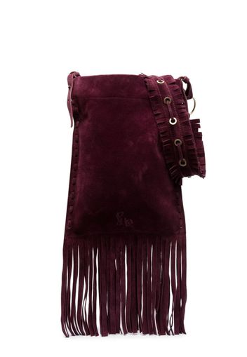 PAULA fringe-detail leather shoulder bag - Purple