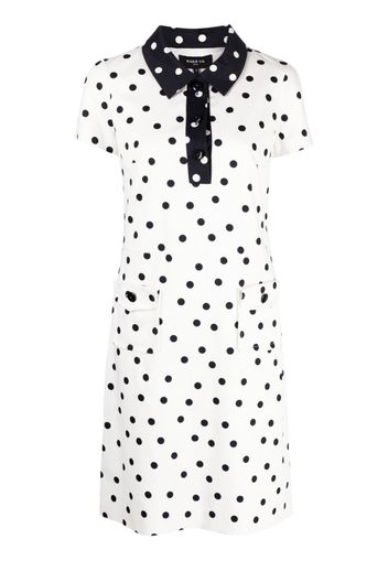 Paule Ka polka-dot print polo dress - White