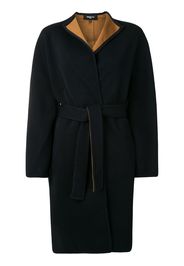 contrast lining belted coat