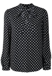 Paule Ka polka-dot pussy-bow shirt - Black