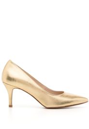 Paule Ka pointed-toe 75mm leather pumps - Gold