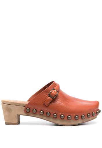 Pedro Garcia stud-embellishment leather mules - Orange