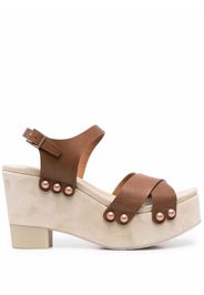 Pedro Garcia Dunia leather clog sandals - Brown