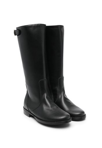 Pépé Kids buckle-strap leather mid-calf boots - Black