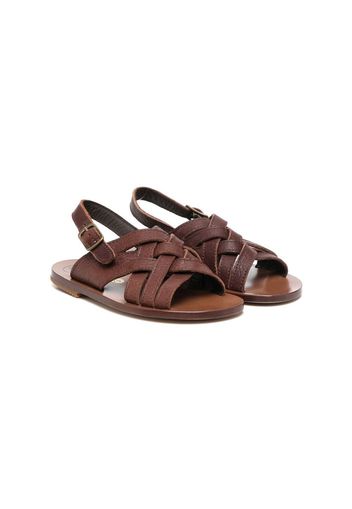 Pèpè braided-strap leather sandals - Brown