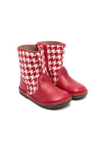 Pèpè herringbone-pattern leather boots - Red