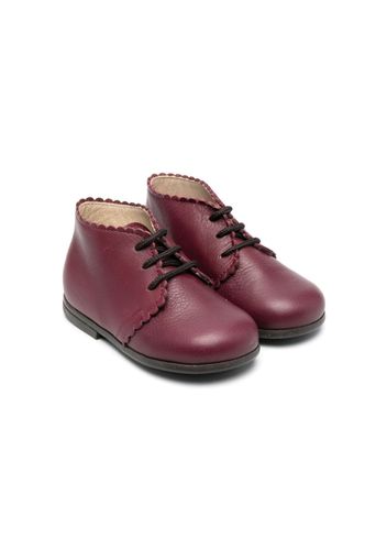 Pèpè scalloped edge lace-up boots - Purple