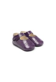 Pèpè cut-out leather crib shoes - Purple