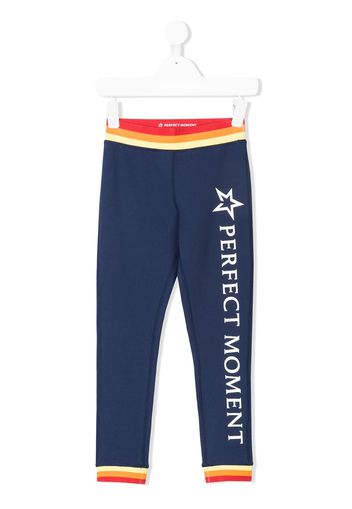 Perfect Moment Kids logo print leggings - Blue