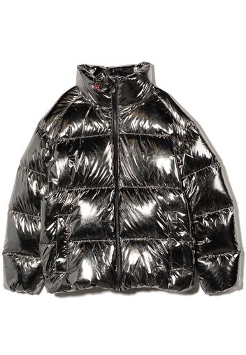 Perfect Moment Kids glossy puffer jacket - Metallic