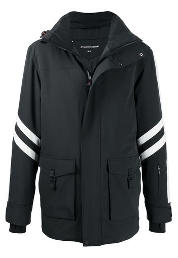 side stripe detail hooded jacket