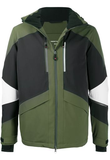 colour-block panelled hooded jacket