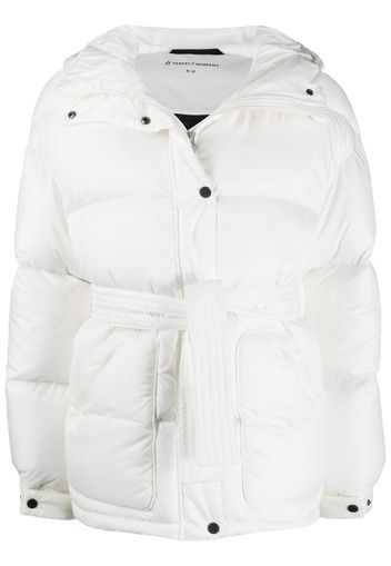 belted padded ski jacket