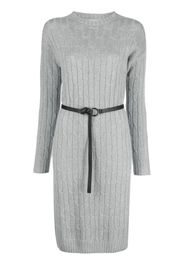 Peserico cable-knit belted dress - Grey