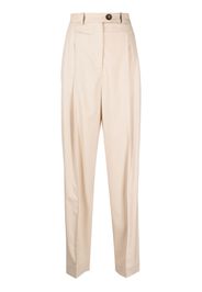 Peter Do pleat-detailing button-fastening tapered trousers - Neutrals