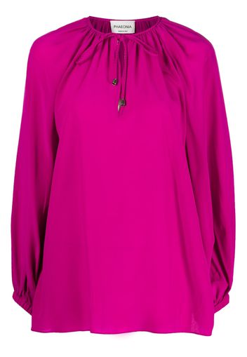 phaeonia self-tie silk blouse - Pink