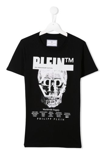 Philipp Plein Junior photographic print logo T-shirt - Black