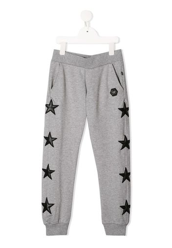 Philipp Plein Junior star patch track pants - Grey