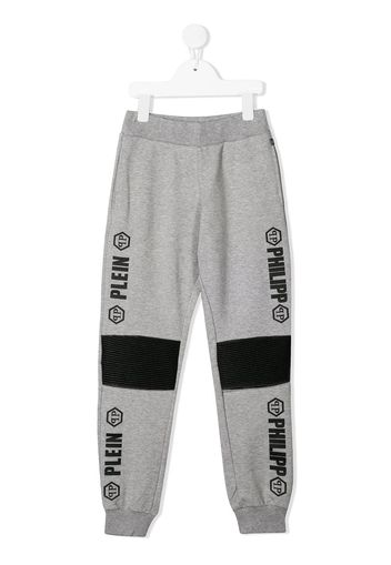 Philipp Plein Junior logo print sweatpants - Grey