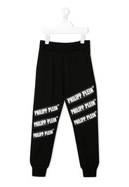 Philipp Plein Junior contrast logo track pants - Black